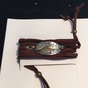 Vegan suede wrap bracelet.